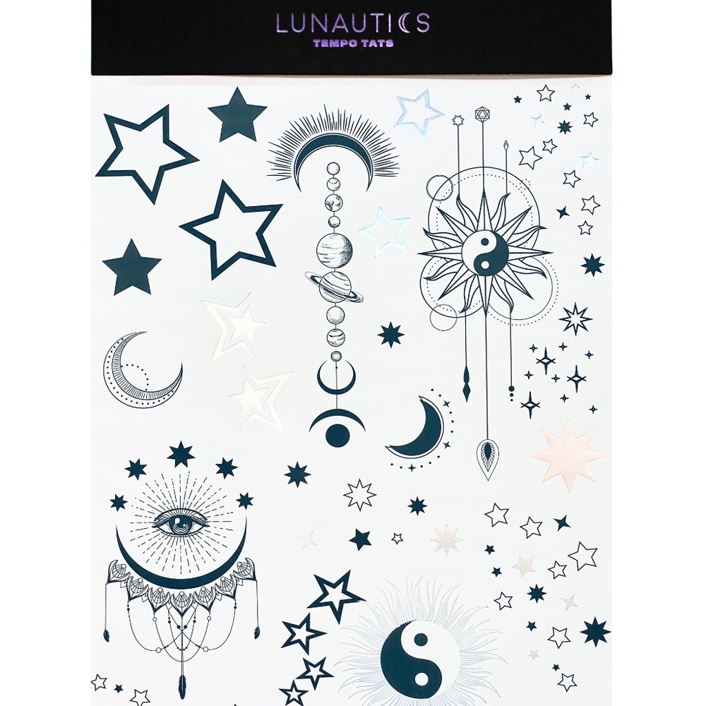Lunautics Celestial Dream Holographic Temporary Tattoos / Waterproof / NEW
